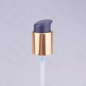 China 18/415 Outer Spring Cosmetic Treatment Pumps Shiny Gold Aluminum Cream Pump wholesale