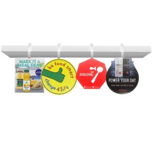 China Aluminium Retail Shelf Wobblers A4 Display Wobbler Sticker For Hanging Label wholesale