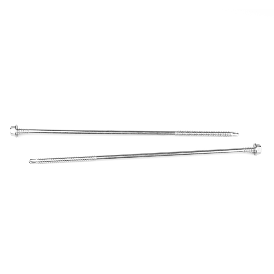 ZINC Finish 6.3x230mm Double Thread Phillips Cross Recess Hex Washer Self Drilling Screw