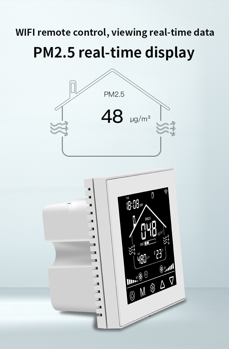 Intelligent LCD Fresh Air Controller 3 Speed Ventilation Fan Control Panel