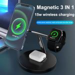 Fast 3 In 1 Wireless Charger 15W Magnetic Wireless Charging Stand
