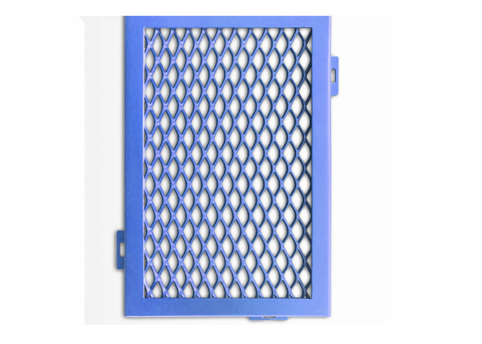 Colored Interior Decorative Expanded Mesh Ceiling With Four Anchor Metal Frame