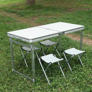 China Foldind Camping Table 4FT Card Table Aluminum Lightweight Foldable Table w/Handle for Indoor Outdoor Portable Table on sale