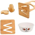 OEM/ODM Acceptable Wooden Stand Pet Dining Table Cat Feeder with Adjustable