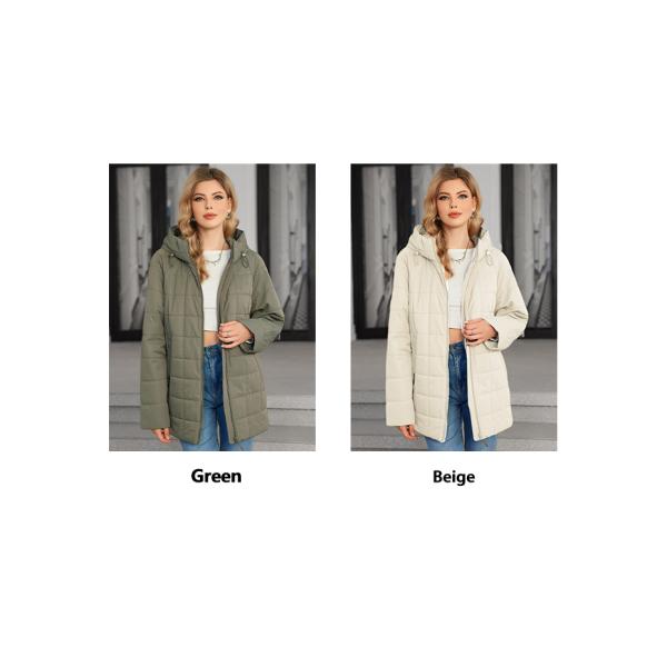 Spring/Autumn Padded Coat For Fatty Girls Simple And Elegant Basic Style No Cumbersome Design Hood