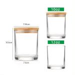 12oz 10oz Custom Candle Vessels Luxury Empty Glass For Candle Making With Wooden