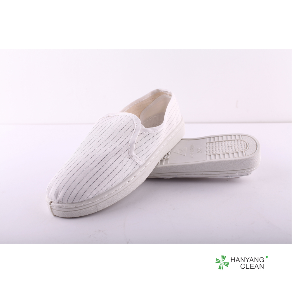 White PVC rubber unisex canvas footwear soft Sole Antistatic dust free ESD foot protective safety Shoes with white stripe