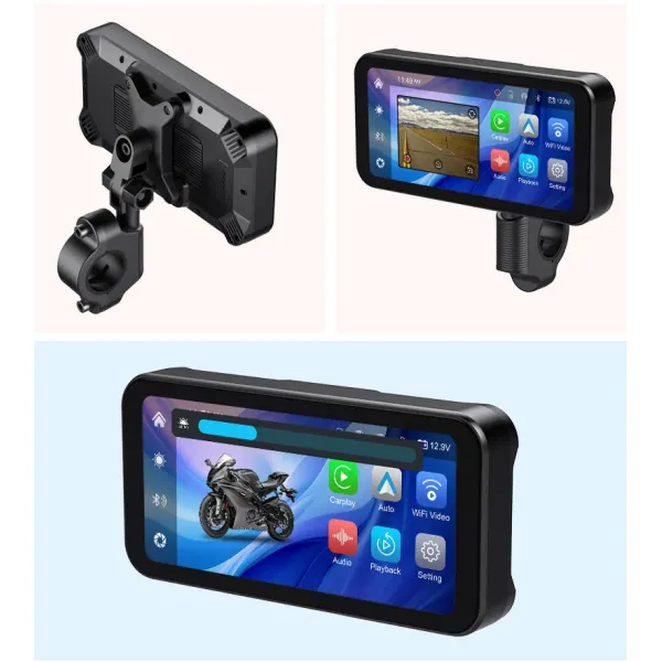 High Sensitivity Touch Screen Motorcycle Tachograph With Carplay Compatibility