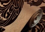 Luxury Waterproof Velvet Flock Wallpaper for Living Room , SGS CSA Certification