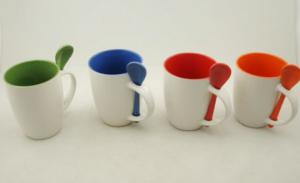 China Ceramic mug with spoon wholesale