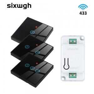China Wireless Touch Wall Switches Sets RF433 1gang Luxury Glass Panel Remote Control Switch wholesale