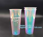 U Shaped Creative Disposable Glitter Cup, Beverage Juice Coffee Tea Takeaway