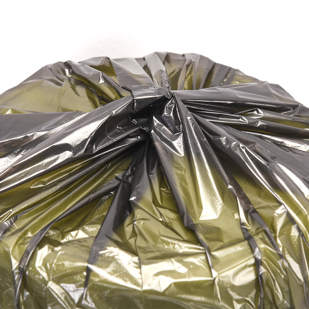 Beige PE Plastic HDPE/LDPE Flap Tie Trash Garbage Bag for Direct Custom Branding