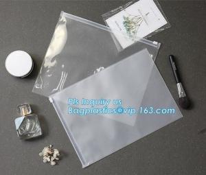 China plastic zipper bag with hang holes &amp; slider, Slider Zipper PVC Pouch Clear Vinyl PVC Ziplock Bag, Slider Zipper Packing wholesale