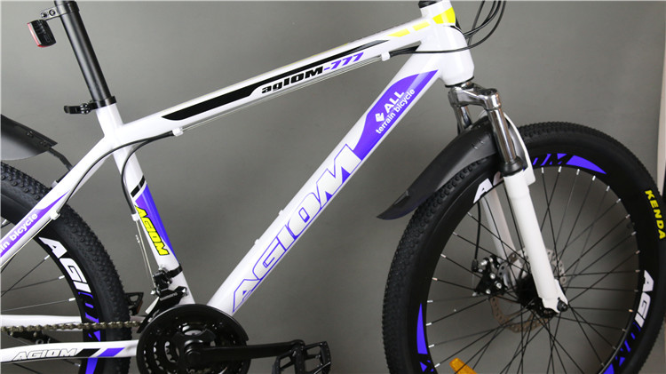 26 inch Shimano 21 speeds disc brake hi-ten steel special shape mountain bicicle MTB with fender