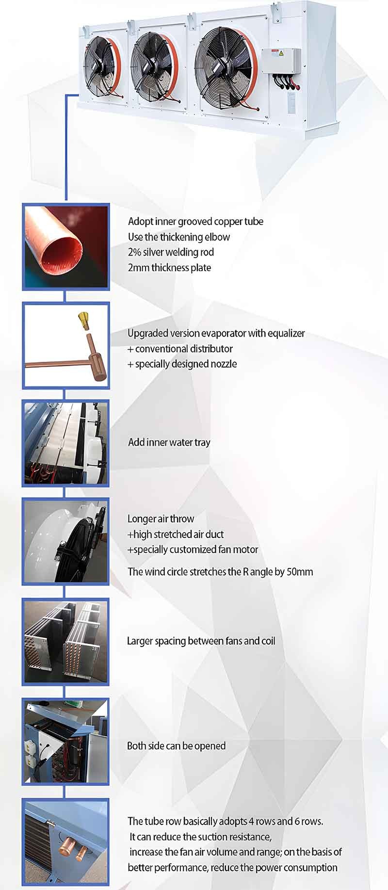 Industrial Cold Room Evaporator Unit , Air Cooler Cold Room Refrigeration System