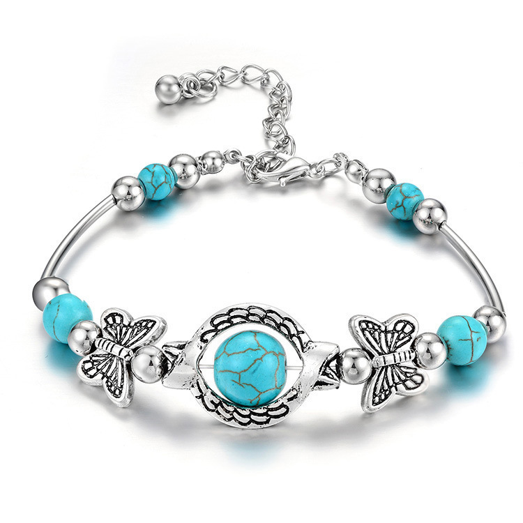 Bohemian Turquoise Beaded Bracelet Ethnic Cross Starfish Turtle Bracelet European And American Turquoise Bracelet