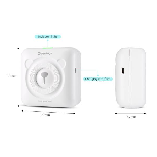 Bluetooth 4.0 Wireless Photo Printer Light Weight Structure With 1200mAh Battery