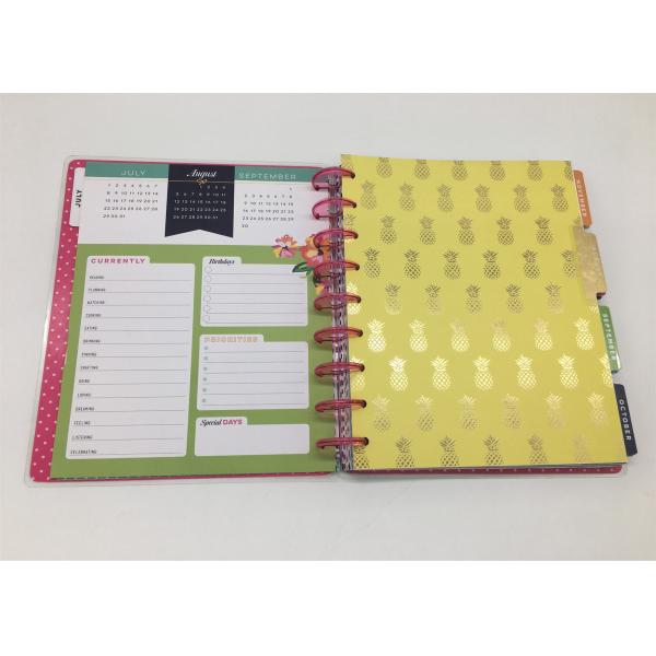 Custom Pink Spiral Daily Planner Notepad / Colorful Printing Agenda Notepad