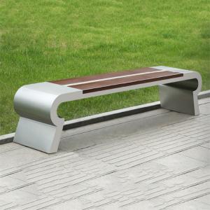 China SUS304 Metal And Wooden Bench 1800mm Length Wood Bench Steel Legs on sale