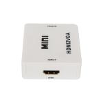White 1080P 4K*2K Mini HDMI To VGA Converter