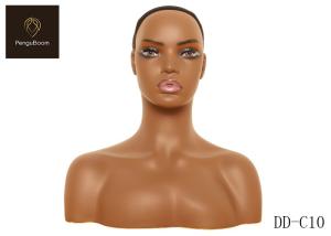 China Washable Pierceable Mannequin Head Shoulders With Meticulous Makeup wholesale