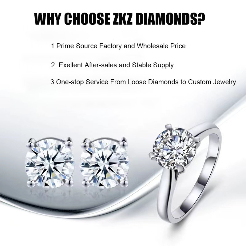 Lab Created White Diamonds 0.53ct D VVS2 CVD Diamond for Jewelry Manufacturing Needs