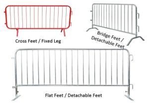 China 1.1*2.5m Portable Crowd Barriers , Powder Coated Type Construction Site Barrier Fence wholesale