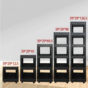 China Floor Type Bathroom Layered Plastic Storage Trolley Rack Environment Protection on sale