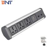Aluminum alloy office furniture multimedia clamp mount table socket