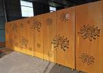 3mm Chrysanthemum Pattern Metal Garden Ornaments Corten Steel Laser Cut Panels