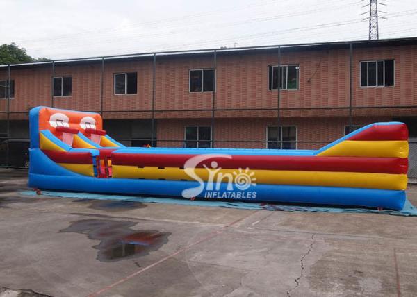 Outdoor Double Lane Inflatable Bungee Run With Basketball Throwing From Sino