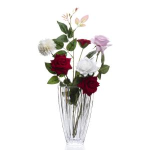 China Classic Crystal Transparent Clear Glass Cylinder Round Vase for Decoration wholesale