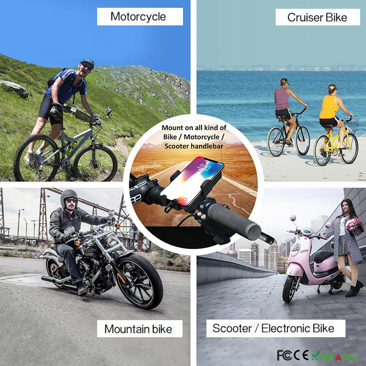 Rechargeable 5200mAH Detachable Bike Mount Phone Holder