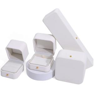 China Thick Sponge Silk Necklace Leather Jewelry Box with Custom Logo Rectangle Shape Design wholesale