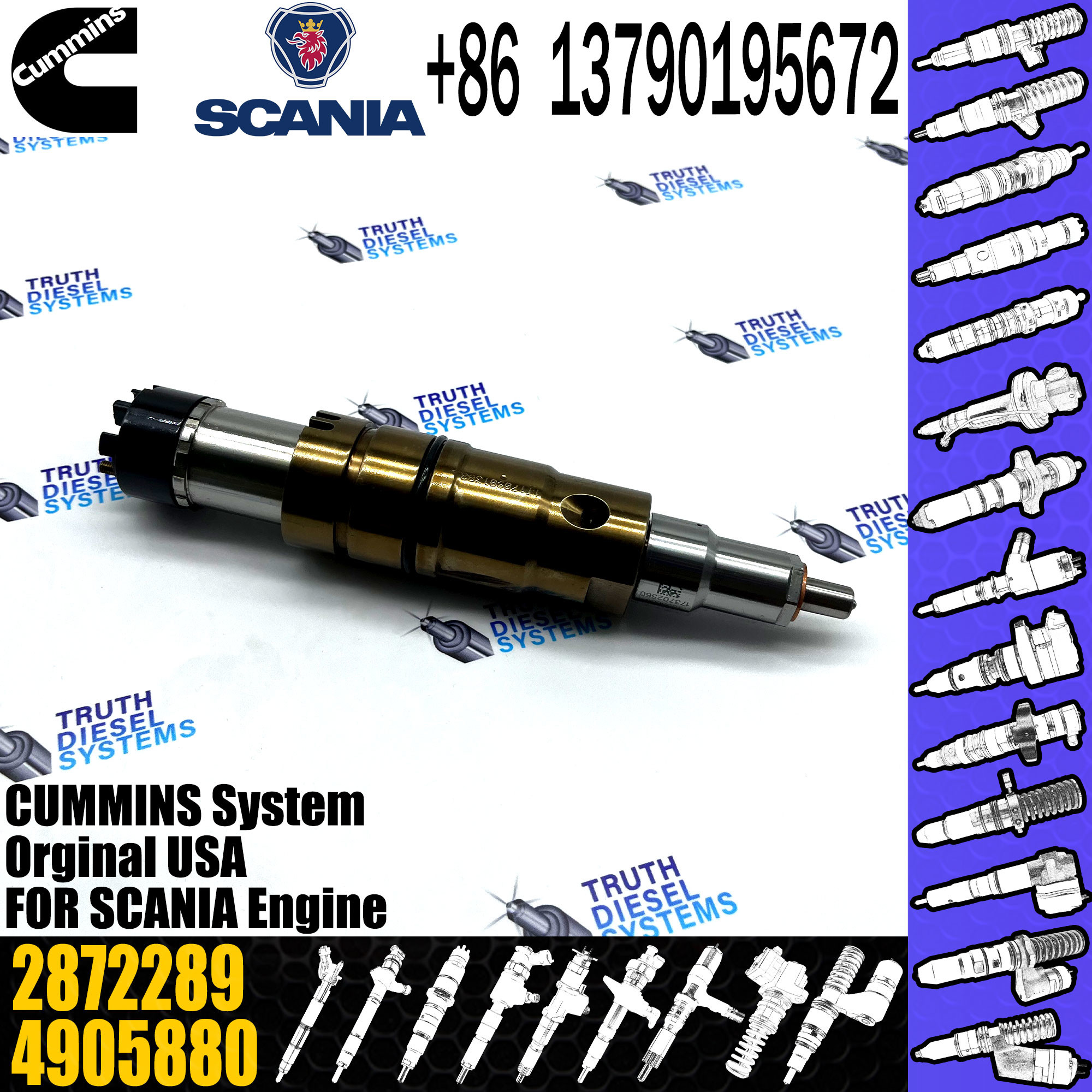 Fuel Diesel Injectors Nozzle 2872289 2030519 1948565 2872544 4384363 2897320 For Cummins ISX 15 Engine