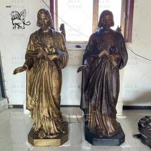 China Brass Life Size Jesus Bronze Statue of Christ St Joseph Metal Sculpture Christian Religious wholesale