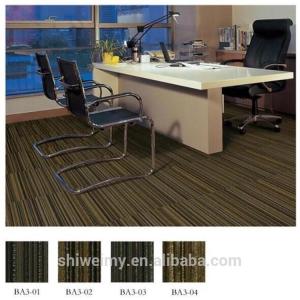 China Modern dark colored tufted loop stripe PP carpet tile wholesale