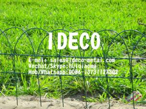China Ornamental Garden Border Fences Lawn Edging Wire Scroll Arched, Green PVC-coated Wire Edging Fencing on sale
