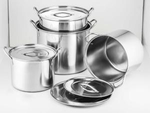 China 6L/10L/12L/16L 4pcs high quality stainless steel cookware set &amp; 24 /26/28/30cm cooking pot &amp; 8pcs 410# stcok pot wholesale