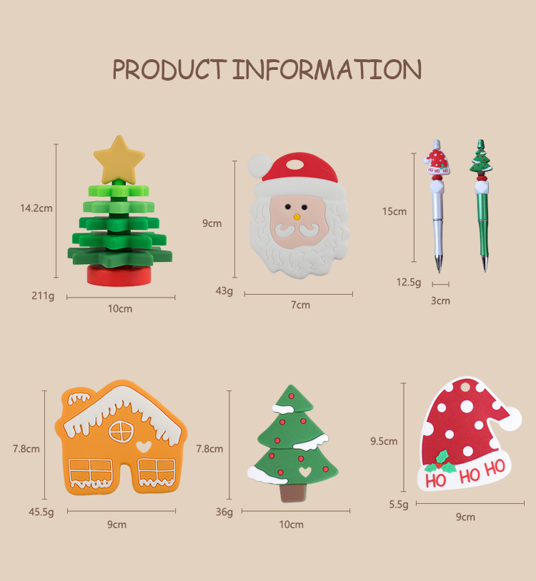 BPA Free Baby Silicone Toys , Christmas Tree Stacker For Kids Teether