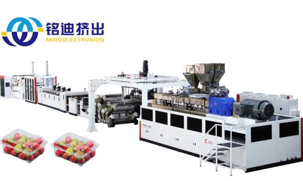 Twin Screw Automatic Plastic Extruder Machine For PET / PLA / PP / PS Film Sheet