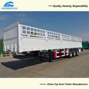 China 3 Axle 60 Tons Drop Side Wall Semi Trailer With FUWA Brand 13 Tons Axle wholesale