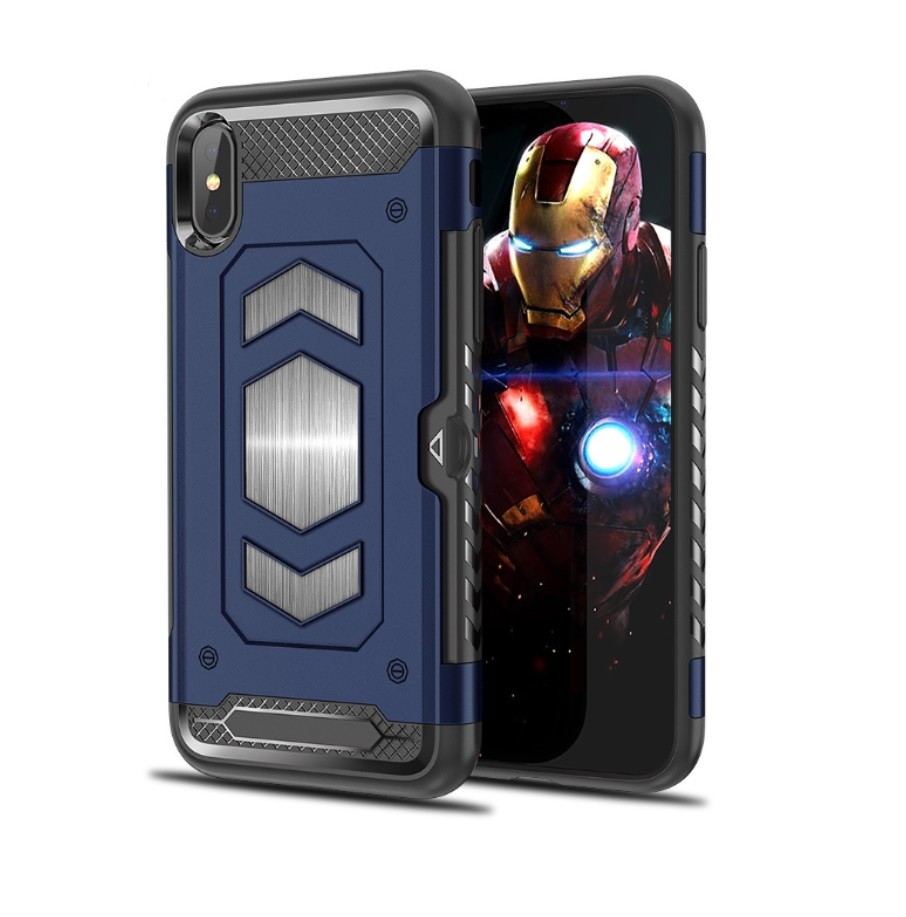Color Black Red Armor Fitted Case with Card Pocket Magnetic Car Mount For Samsung S9 S8 PLUS NOTE9 J3 2018 J400 J7 Prime