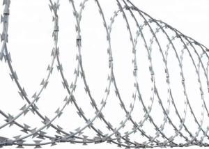 China Spiral Straight Line And Spiral Cross Types Of Razor Barbed Wire Safety Fence wholesale