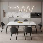 Customized Size Round Dining Table 4 Seater With Leather Chairs