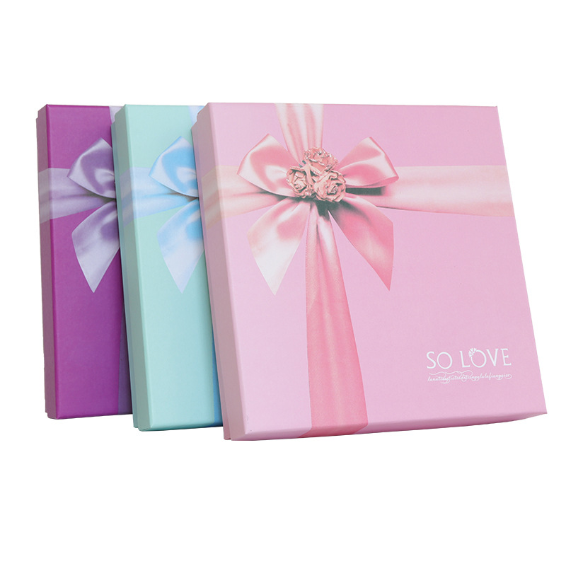 Custom Chocolate Gift Box with Inset Birthday Wedding CDandy Cookie Paper Packaging