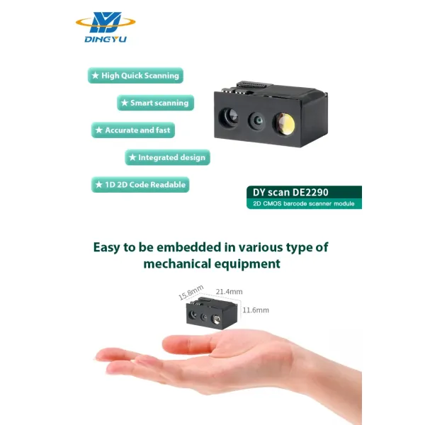 High Performance 1 Mega Pixel 2D Barcode Scanner Module with 640*480 Image Sensor and 32-bit CPU