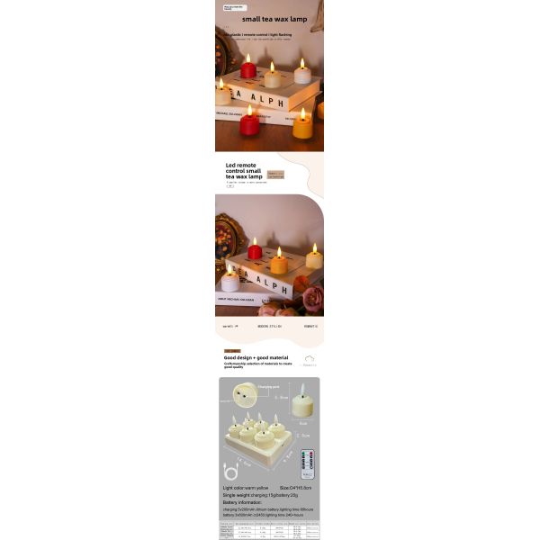USB Rechargeable Remote Control Flameless Flickering LED Candles and Tea Lights