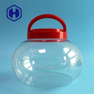 China 3740ml 126oz Large Pickle Round PET Plastic Jar With Lid And Handle Gift Packaging wholesale